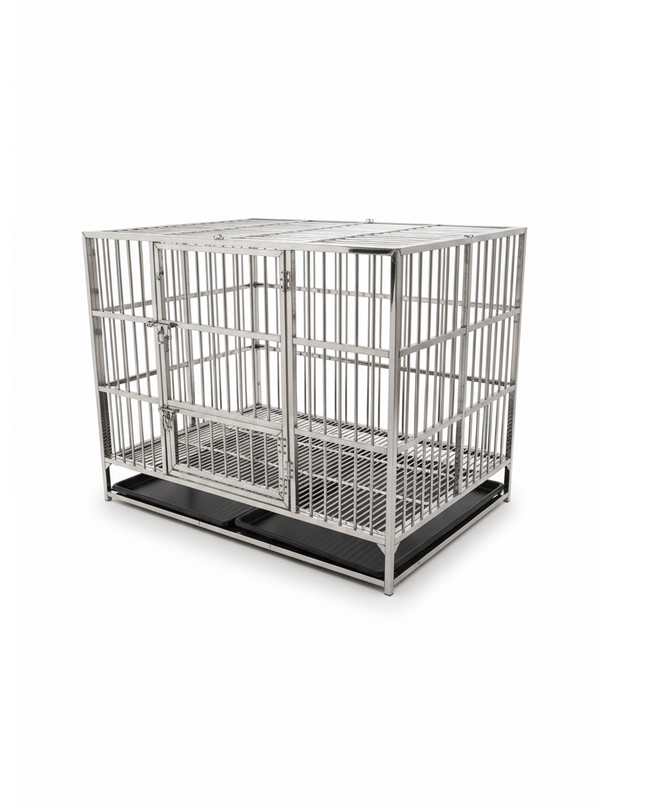 Ziggy Pupps Dog Pet Cage Stainless Steel  125 cm Durable & Rust-Resistant
