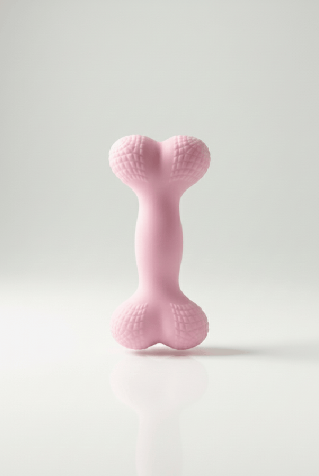 Ziggy Pupps Dog Premium Silicone Dog Chew Toy Bone Shape Pink
