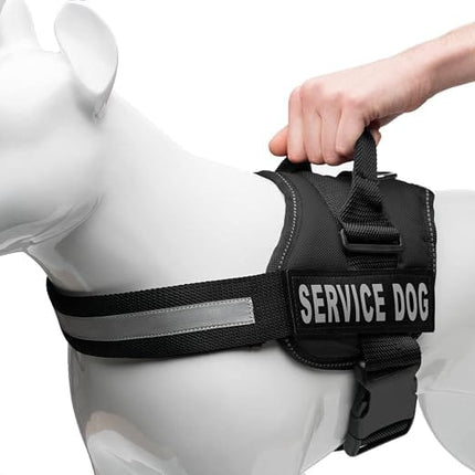 Ziggy Pupps Dog Reflective Service Dog Harness Vest Heavy Duty Adjustable Pet Vest with Control Handle And Removable Patch Size XL Pink