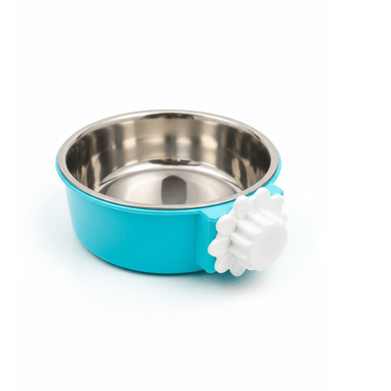 Ziggy Pupps Dog Stainless Steel Hanging Cage Bowl with Screw Mount