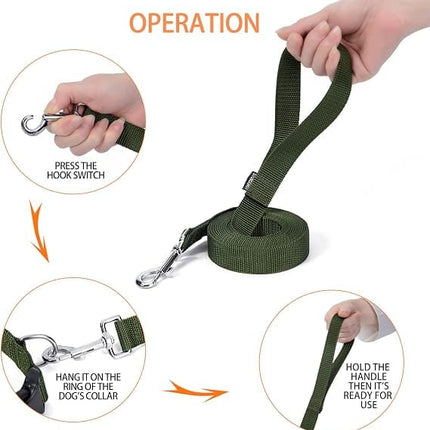 Ziggy Pupps Dog Strong Durable Nylon Dog Training Leash for Medium and Large Dog 320 Cm Military Green