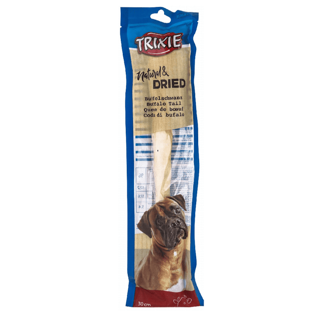 Ziggy Pupps Dog Trixie 30cm Dried Buffalo Tail Dog Treats with beef 1 pcs