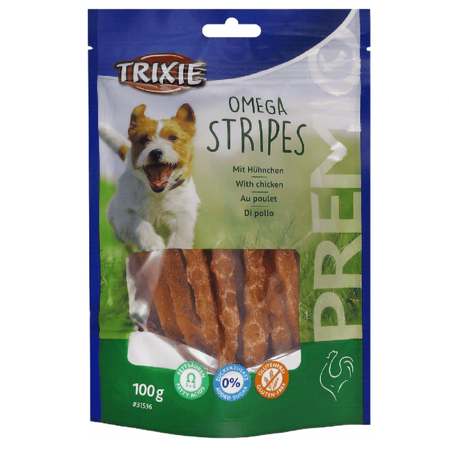 Ziggy Pupps Dog Trixie Chicken Omega Stripes Dog Treats 100 gr