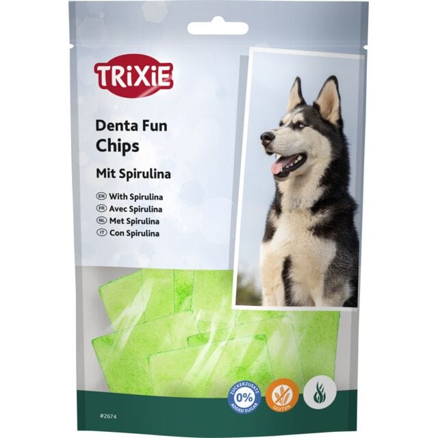Ziggy Pupps Dog Trixie Denta Fun Chewing Chip Dog Treats with Spirulina 50 gr