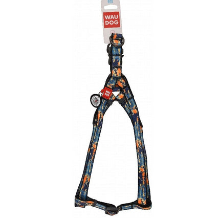 Ziggy Pupps Dog Wau Dog Medium Blue Batman Print Nylon Dog Harness