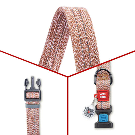 Ziggy Pupps Dog Wau Dog XL Brown Dog Collar 35to 58 in 2.5cm