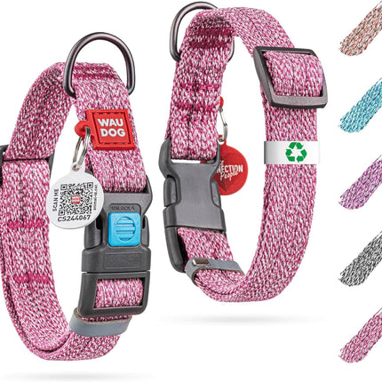 Ziggy Pupps Dog Wau Dog XL Pink Dog Collar 35to 58 in 2.5cm