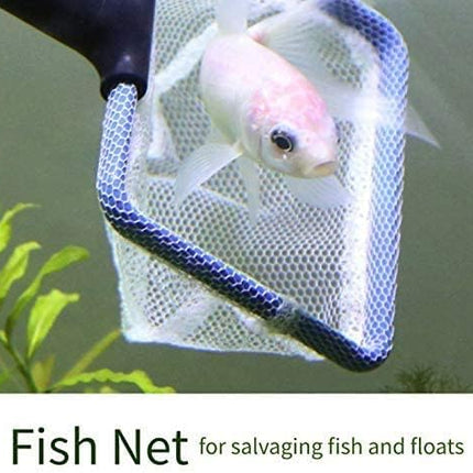 Ziggy Pupps Fish 5-in-1 Aquarium Cleaning Kit  Multi-Function Fish Tank Cleaning Tool with Net Algae Scraper and Sponge