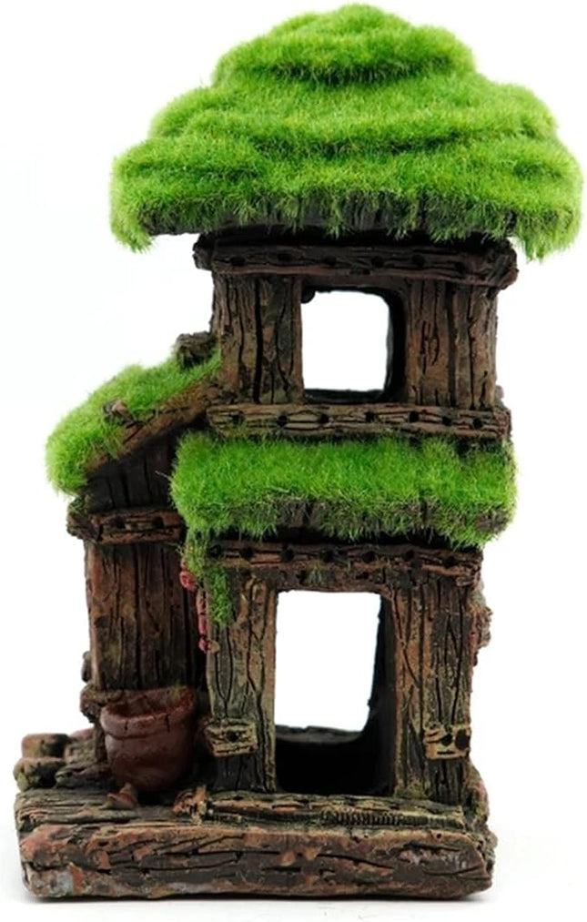 Ziggy Pupps Fish Aquarium Moss Covered Cottage House Ornament Decoration