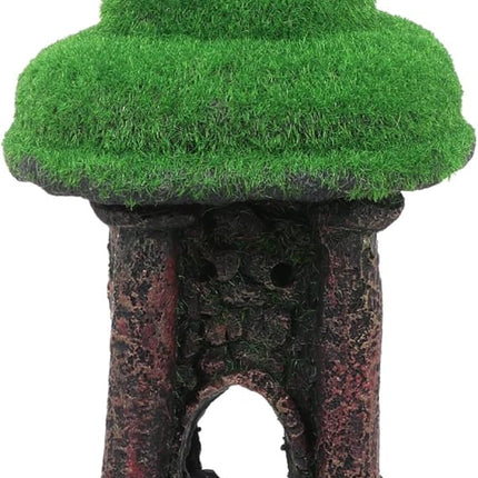 Ziggy Pupps Fish Aquarium Moss Covered Lantern Tower Ornament Decoration