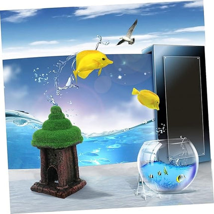 Ziggy Pupps Fish Aquarium Moss Covered Lantern Tower Ornament Decoration