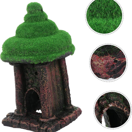 Ziggy Pupps Fish Aquarium Moss Covered Lantern Tower Ornament Decoration