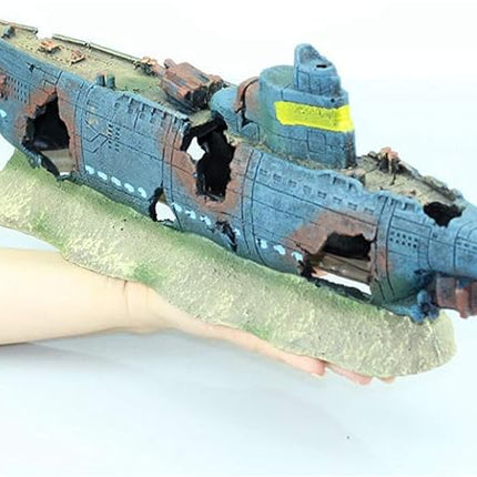 Ziggy Pupps Fish Aquarium Shipwreck Submarine Ornament Decoration