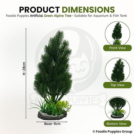 Ziggy Pupps Fish Artificial Aquarium Tree Plant Green Pine Tree Decoration for Fish Tanks