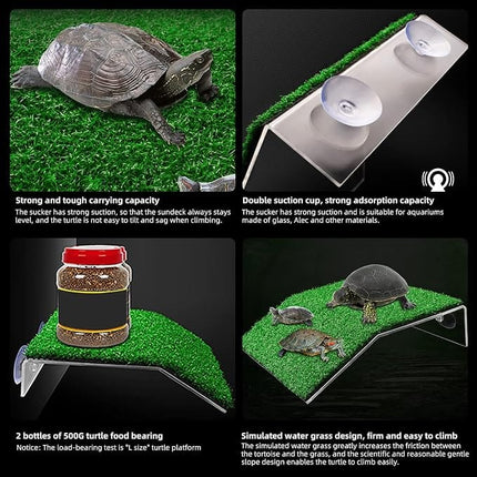 Ziggy Pupps Fish Artificial Turf Reptile Basking Platform and Ramp