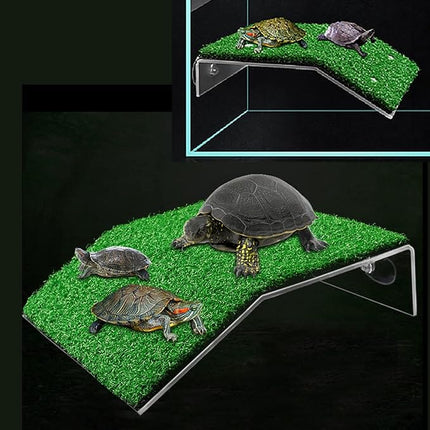 Ziggy Pupps Fish Artificial Turf Reptile Basking Platform and Ramp