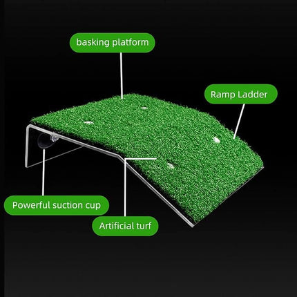 Ziggy Pupps Fish Artificial Turf Reptile Basking Platform and Ramp