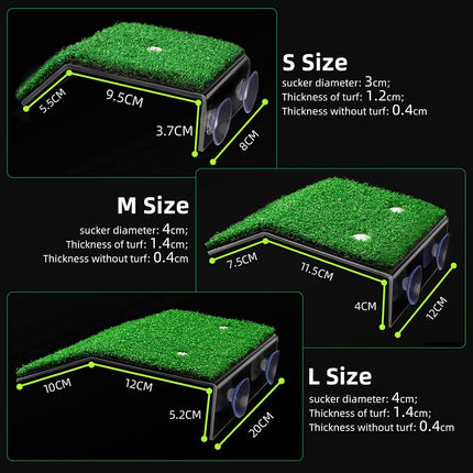 Ziggy Pupps Fish Artificial Turf Reptile Basking Platform and Ramp