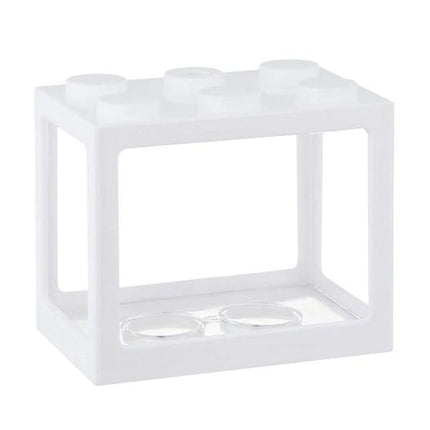 Ziggy Pupps Fish PVC Betta Fish Tank Mini Aquarium Betta Fish Accessories Building Block Decor Ornamental Aquarium Tank Pet Decoration White