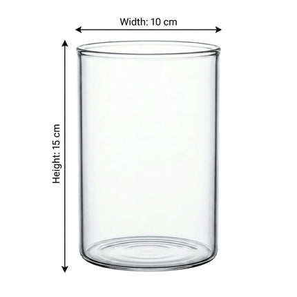 Ziggy Pupps Fish Transparent Glass Cylindrical Fish Tank Desktop Glass Container for Nano Aquariums and Plant Decor