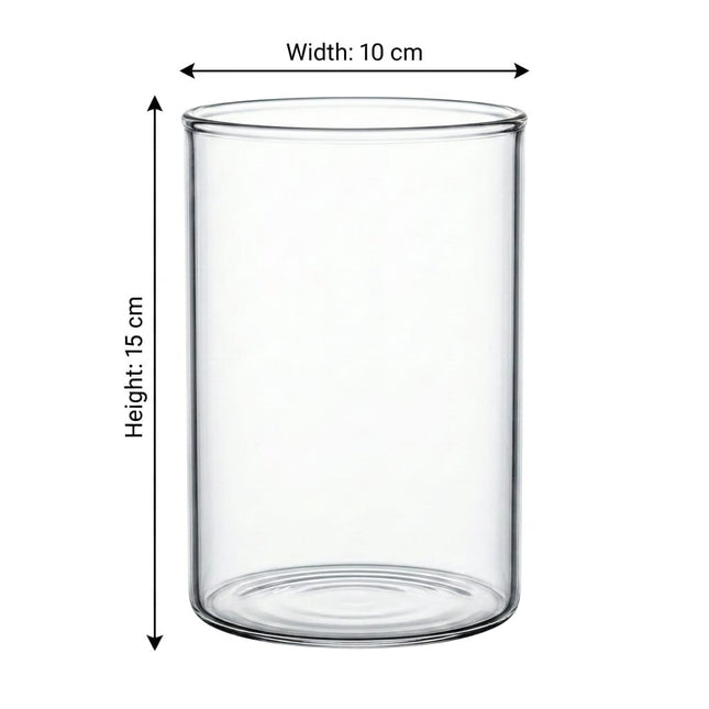 Ziggy Pupps Fish Transparent Glass Cylindrical Fish Tank Desktop Glass Container for Nano Aquariums and Plant Decor