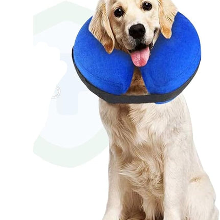 Ziggy Pupps Inflatable Protective Recovery Collar for Large Dogs And Cats Blue Soft Donut Cone