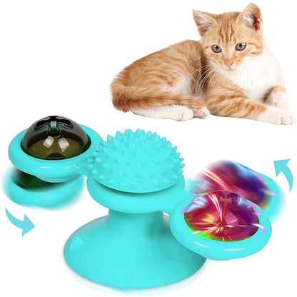 windmill Cat Toy With LED Light Ball and Catnip Balls