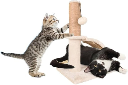 ZooFari Cat Sisal Cat Scratching Post With Arch Grooming Brush And Hanging Toy 35 x 25 x 43.5 cm