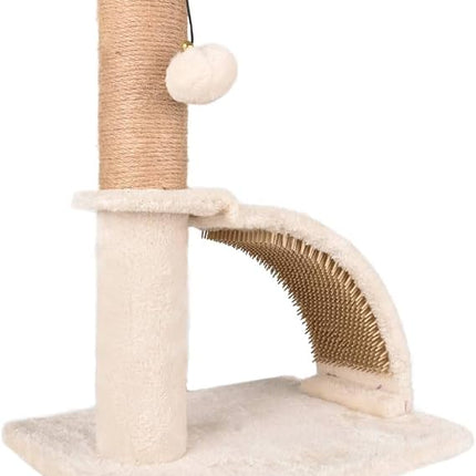 ZooFari Cat Sisal Cat Scratching Post With Arch Grooming Brush And Hanging Toy 35 x 25 x 43.5 cm
