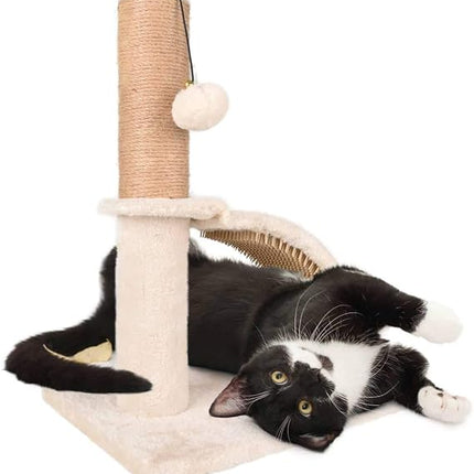 ZooFari Cat Sisal Cat Scratching Post With Arch Grooming Brush And Hanging Toy 35 x 25 x 43.5 cm