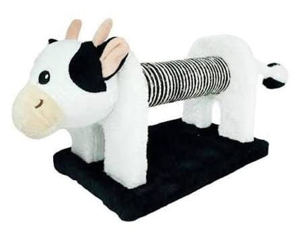 ZooFari Cat Zoofari 2 in 1 Cat Scratching Post And Plush Cow Toy