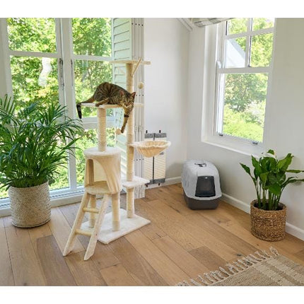 ZooFari Cat Zoofari Cat Activity Tower 5-Level Scratching Post with 50x50cm Base