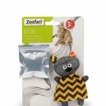 ZooFari Cat Zoofari Cat Toy raccoon bear With Catnip
