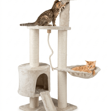 ZooFari Cat Zoofari Multi Level Cat Tree Tower with Hammock and Condo