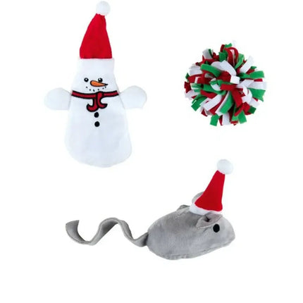 ZooFari Cat Zoofari Piece Christmas Themed Plush Cat Toy Variety Pack