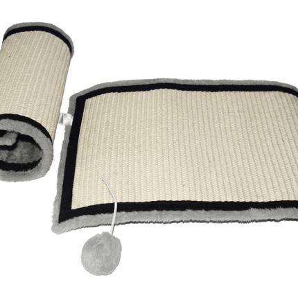 ZooFari Cat Zoofari Sisal Cat Scratching Mat with Play Ball Durable Furniture Protector Pad