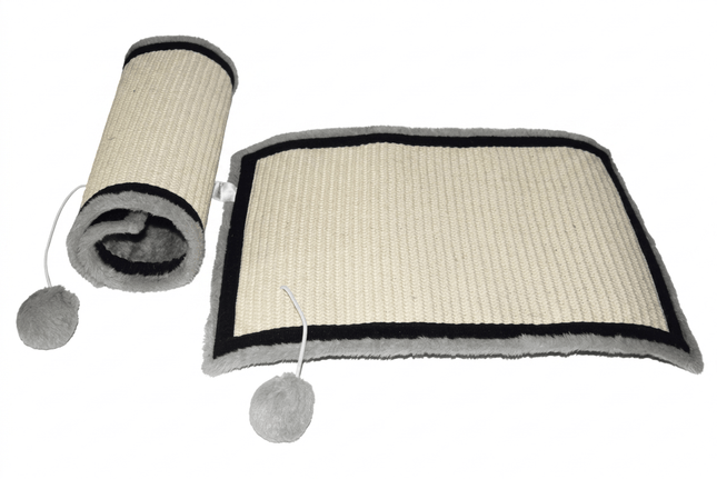 ZooFari Cat Zoofari Sisal Cat Scratching Mat with Play Ball Durable Furniture Protector Pad