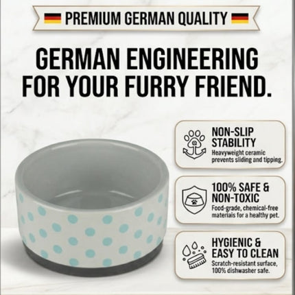 ZooFari Dog and cat Zoofari Ceramic Pet Bowl with Anti-Slip Rubber Base 1050ml Made in Germany 🇩🇪