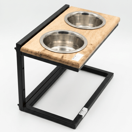 ZooFari Dog and cat Zoofari Wooden Raised Pet Feeder with Dual Stainless Steel Bowls