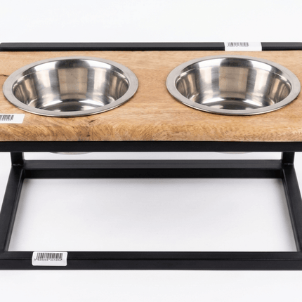 ZooFari Dog and cat Zoofari Wooden Raised Pet Feeder with Dual Stainless Steel Bowls