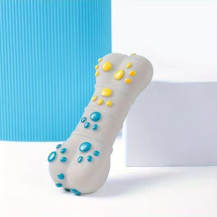 ZooFari Dog Dog Chew Toy with Inner Whistle Rubber Bone Shape Bite Resistant Teeth Cleaning