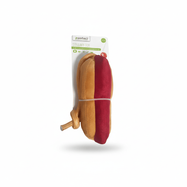 ZooFari Dog Zoofari Hot Dog Squeaky Toy