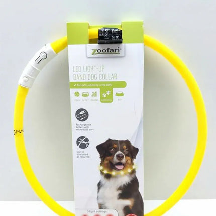 ZooFari Dog Zoofari LED Light Up Dog Collar USB Rechargeable And Cut to  Size