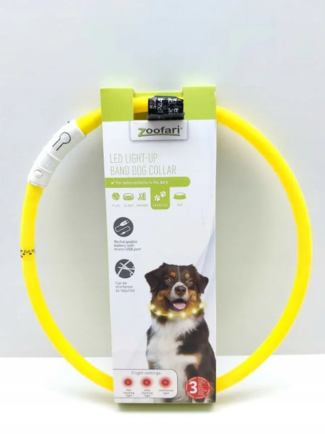 ZooFari Dog Zoofari LED Light Up Dog Collar USB Rechargeable And Cut to  Size