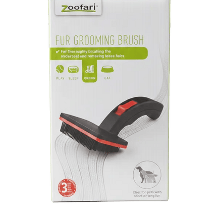ZooFari Dog Zoofari Professional Fur Grooming Brush - Self-Cleaning Slicker