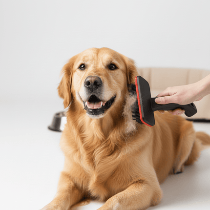 ZooFari Dog Zoofari Professional Fur Grooming Brush - Self-Cleaning Slicker
