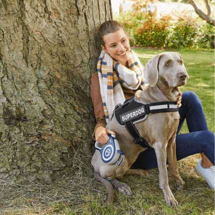 مقود دوكو صغير باللونين الأسود والرمادي عاكس وقابل للسحب بطول 4 أمتار للكلاب التي يصل وزنها إلى 10 كجم