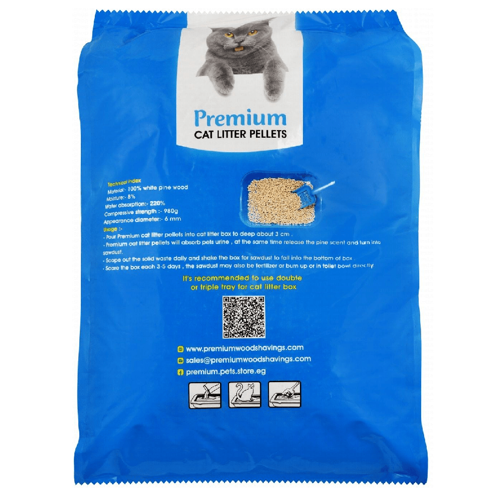 Premium Wooden Cat Litter Pellets Pine Scent 15 kg