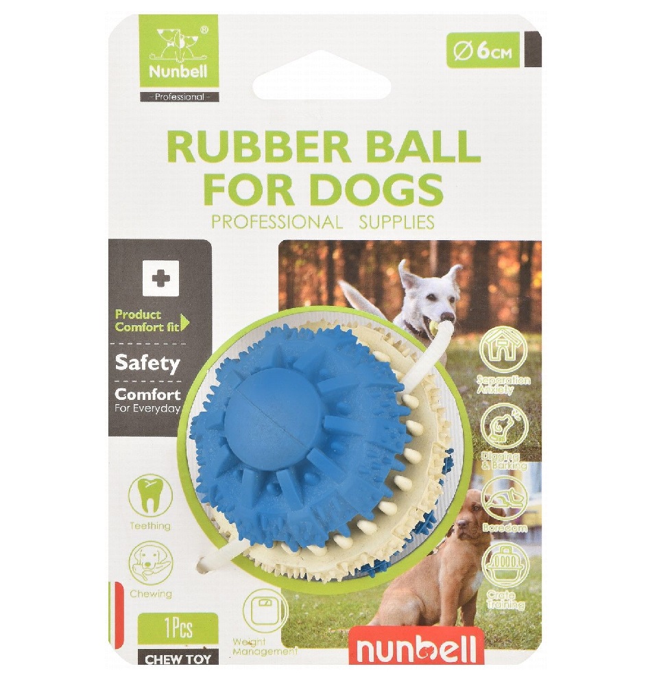 Nunbell Orange and White Rubber Ball Chew Dog Toy - Ziggy Pupps