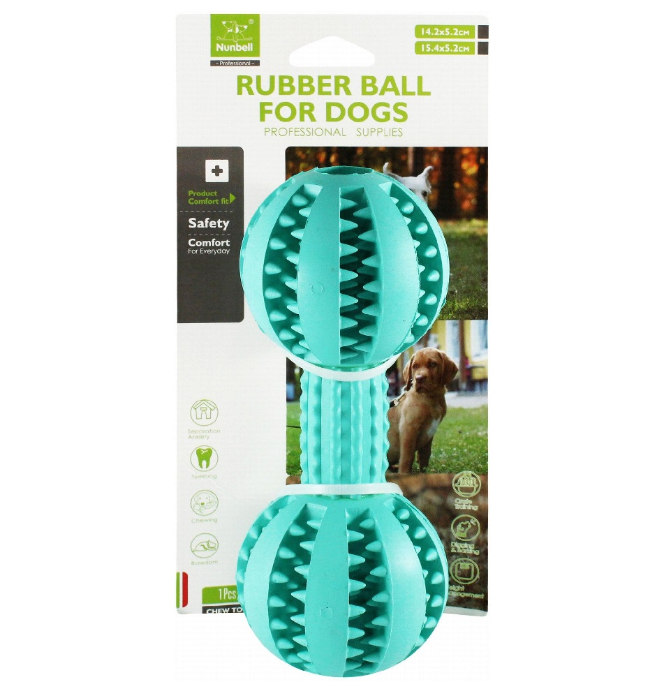 Cyan Indestructible Dog Toy, Non-toxic Natural Rubber Squeaky Dog Toy,  Sturdy Toothbrush For Dogs - Fun To Chew, Hunt And Fetch